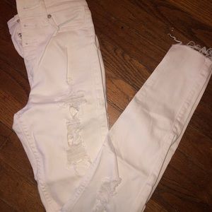 A&F high rise ripped jeans